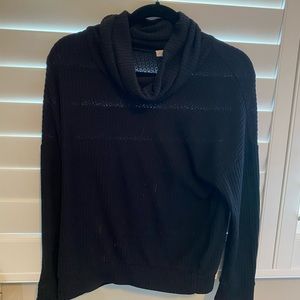 mock turtleneck long sleeve black shirt
